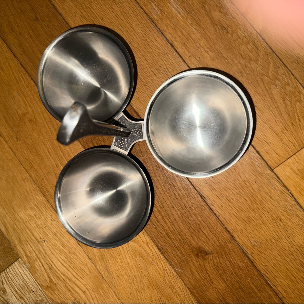 Triple Bowl Stainless Steel Condiment Holder